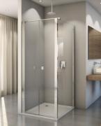 Concept 200 paroi fixe pour porte à 2 battants hauteur verre 2000 - Poli brillant - Verre clair - Concept