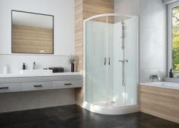 Iziglass2 cabine de douche 1/4 de rond portes coulissantes - Leda