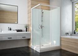 Iziglass2 cabine de douche rectangle accès d'angle coulissant - Leda