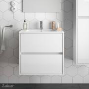 Noja 600 meuble sdb 2 tiroirs avec plan céramique - Salgar