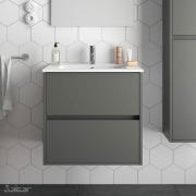 Noja 600 meuble sdb 2 tiroirs avec plan céramique - Salgar