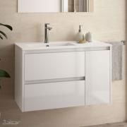Noja 850 meuble sdb 2 tiroirs + 1 porte avec plan céramique - Salgar