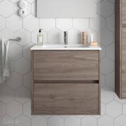 Noja 600 meuble sdb 2 tiroirs avec plan céramique - Salgar