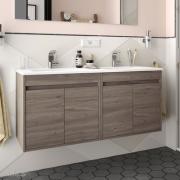 Noja 1200 meuble sdb 4 portes avec plan céramique - Salgar