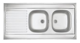 MAL721 évier à poser 2 cuves inox dékor 120x60 - Franke