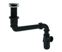 Kit siphon + bonde ABS noir - Valentin