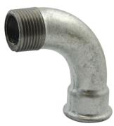 Coude galva grand rayon 90° mâle/femelle n°1 - Codital