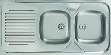 Evier inox à poser  2 cuves - Moderna