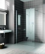 XB Walk-in  stabilisation murale - Argent Poli - Verre Clair Rothaclean - Roth