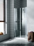 Atea porte 2 battants - Argent Poli - Verre Clair Rothacean - Roth