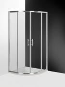 Equi paroi arrondie coulissante - Argent Poli - Verre Clair - Roth