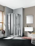 Cada XS paroi arrondie coulissante - Argent Poli - Verre Clair Cadaclean - Roth