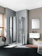 Cada XS paroi arrondie 2 battants - Argent Poli - Verre Clair Cadaclean - Roth
