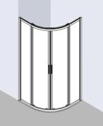 Cada XS porte arrondie coulissante - Blanc - Verre Clair Cadaclean - Roth