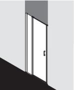 Cada  XS porte pivotante + élément fixe - Argent Poli - Verre Clair Cadaclean - Roth