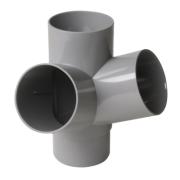 Té PVC à coller double équerre 67° mâle/femelle - Nicoll
