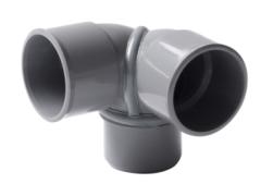 Coude PVC à coller double équerre mâle/femelle - Nicoll