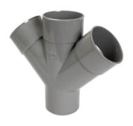 Té réduit PVC à coller double parallèle 45° mâle/femelle - Nicoll