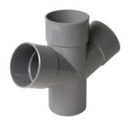Té PVC à coller double parallèle 67° mâlé/femelle - Nicoll