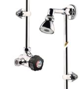 Alpa mitigeur bouton chromé noir+pomme orientable - Presto