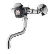 Mitgeur lavabo 3500 bouton noir avec bec tournant et raccord coudé - Presto