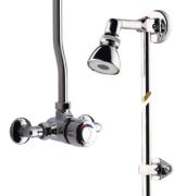 Mitigeur alpa bouton chromé avec pomme orientable raccord coudé - Presto