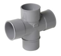 Té PVC à coller double parallèle 87° mâle/femelle - Nicoll