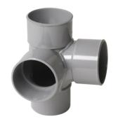 Té PVC à coller double équerre 87° mâle/femelle - Nicoll