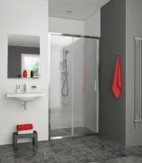 Equi porte coulissante grande largeur - Argent Poli - Verre Clair - Roth