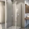Concept porte 2 battants - Poli brillant - Verre clair - Concept Sanswiss