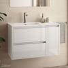 Noja 850 meuble sdb 2 tiroirs + 1 porte avec plan céramique - Salgar