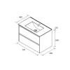 Noja meuble 800 2 tiroirs - Salgar