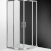 Equi paroi arrondie coulissante - Argent Poli - Verre Clair - Roth