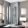 Cada XS paroi arrondie 2 battants - Argent Poli - Verre Clair Cadaclean - Roth