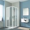 Cada XS 1/2 accès d'angle coulissant - Blanc -Verre Clair Cadaclean - Roth