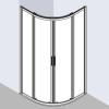 Cada XS porte arrondie coulissante - Blanc - Verre Clair Cadaclean - Roth