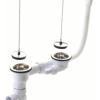Vidage évier grès à bouchons avec siphon 2 cuves - Nicoll