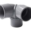 Coude PVC à coller double équerre mâle/femelle - Nicoll