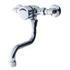 Mitigeur lavabo 3500 bouton chromé bec tournant avec raccord coudé - Presto