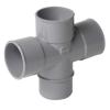 Té PVC à coller double parallèle 87° mâle/femelle - Nicoll