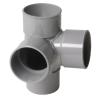 Té PVC à coller double équerre 87° mâle/femelle - Nicoll